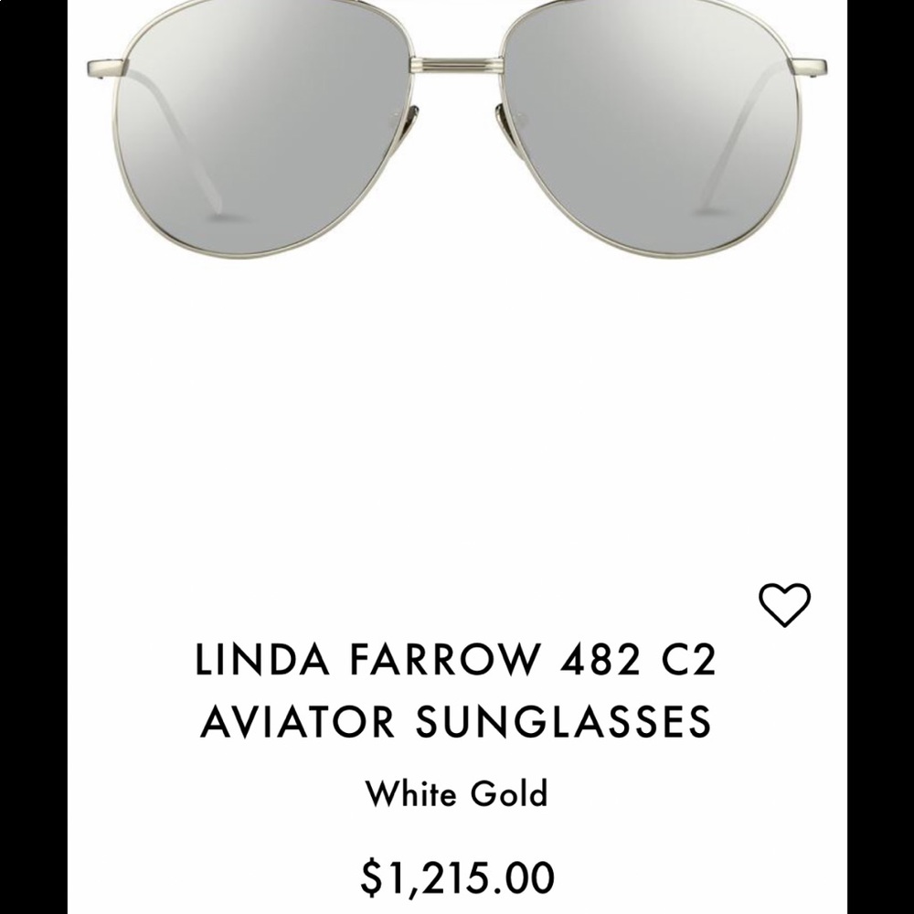 Linda farrow white gold/Japanese titanium aviators